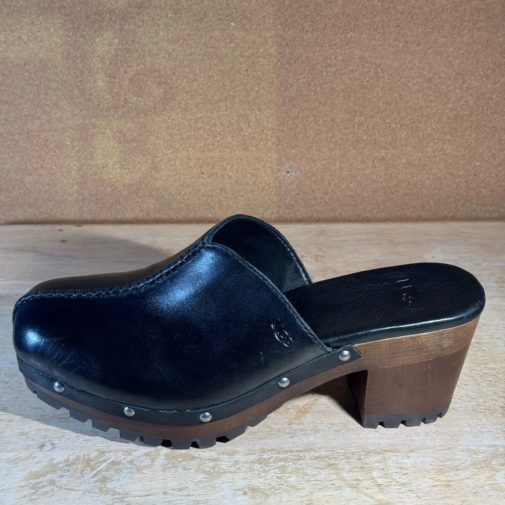 UGG clogs, black leather, studded. Size 9M - Picture 3 of 15